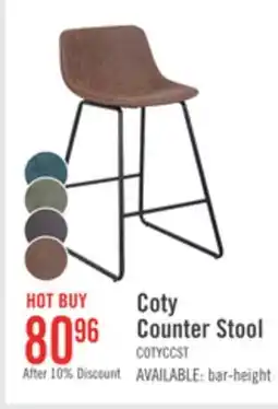 The Brick Coty Counter-Height Stool with Vegan Leather Fabric, Metal - Brown offer