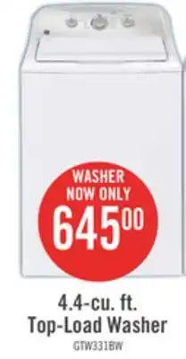 The Brick GE 4.4 Cu. Ft. Top-Load Agitator Washer with SaniFresh Cycle - GTW331BMRWS offer