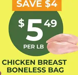 Food World Supermarket CHICKEN BREAST BONELESS BAG offer