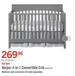 The Brick Harper 4-in-1 Convertible Baby Crib - Dove Grey offer
