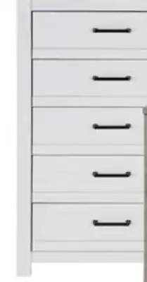 The Brick Zoey Bedroom Chest of Drawers, 5-Drawer, 31.5W x 50.7H - Two-tone White & Brown offer