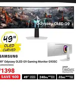 Visions Electronics 49 Odyssey OLED G9 Gaming Monitor G93SC offer