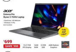 Visions Electronics Acer Extensa Pro Ryzen 5 7520U Laptop offer