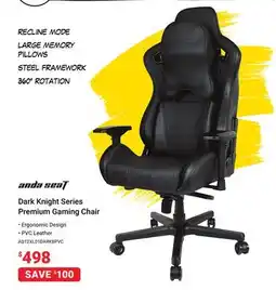 Visions Electronics Anda Seat Dark Knight Series Premium Gaming Chair offer