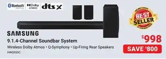 Visions Electronics Samsung 9.1.4-Channel Soundbar System offer