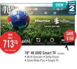 The Brick Hisense 70 4K UHD Google Smart TV offer