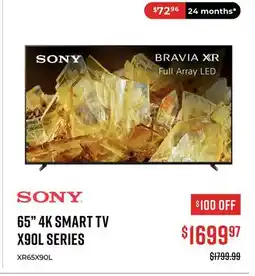 Canex SONY 65 4K SMART TV X90L SERIES offer