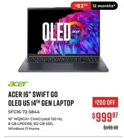 Canex ACER 16 SWIFT GO OLED U5 14TH GEN LAPTOP offer