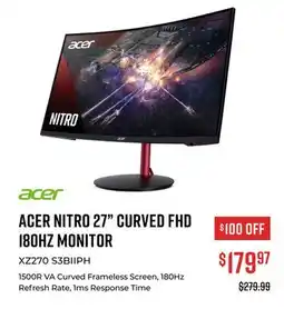 Canex ACER NITRO 27 CURVED FHD 180HZ MONITOR offer