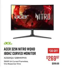 Canex ACER 32IN NITRO WQHD 180HZ CURVED MONITOR offer