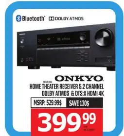 Centre Hi-Fi HOME THEATER RECEIVERS 5.2 CHANNEL DOLBY ATMOS & DTS : X HDMI 4K ONKYO offer