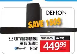 Centre Hi-Fi DENON 3.1.2 DOLBY ATMOS SOUNDBAR SYSTEM CHANNELS offer