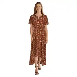 lily morgan Women's Ruffle Sleeves High-Low Dress