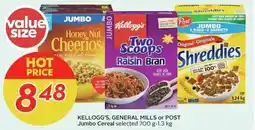 Sobeys KELLOGG'S, GENERAL MILLS or POST Jumbo Cereal offer