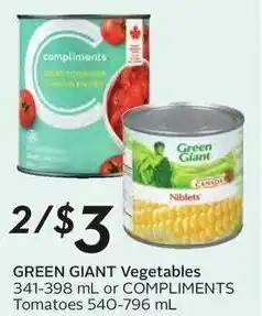 Sobeys GREEN GIANT Vegetables offer