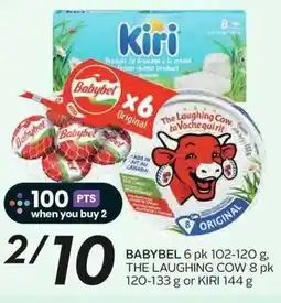 Sobeys BABYBEL 6 pk 102-120 g, THE LAUGHING COW 8 pk 120-133 g or KIRI 144 g offer