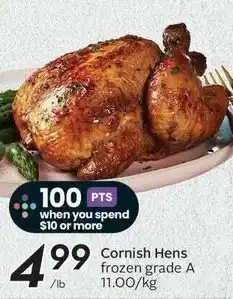 Sobeys Cornish Hens frozen grade A offer