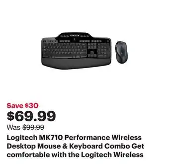 Best Buy Logitech MK710 Performance Wireless Desktop Mouse & Keyboard Combo offer