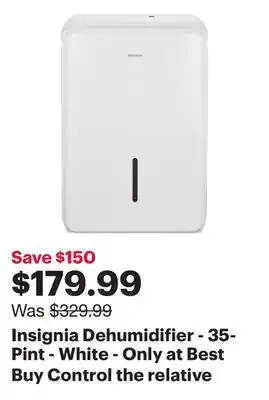 Best Buy Insignia Dehumidifier - 35-Pint - White - Only at Best Buy offer