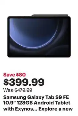 Best Buy Samsung Galaxy Tab S9 FE 10.9 128GB Android Tablet with Exynos 1380 - Grey offer
