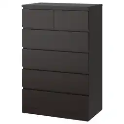 IKEA Malm 6-drawer chest, black/brown, 31 1/2x48 3/8 offer