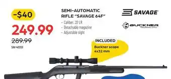 Pronature SEMI-AUTOMATIC RIFLE SAVAGE 64F offer