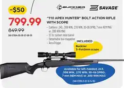 Pronature 110 APEX HUNTER BOLT ACTION RIFLE WITH SCOPE offer
