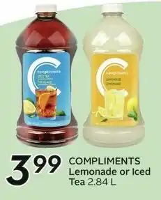 Sobeys COMPLIMENTS Lemonade or Iced Tea 2.84 L offer