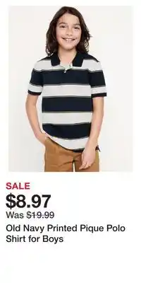 Old Navy Old Navy Printed Pique Polo Shirt for Boys offer