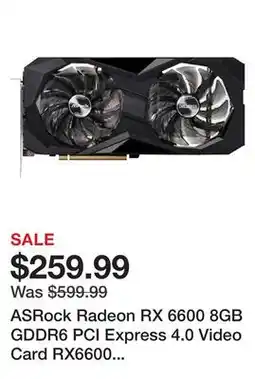 Newegg ASRock Radeon RX 6600 8GB GDDR6 PCI Express 4.0 Video Card RX6600 CLD 8G offer