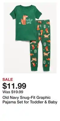 Old Navy Old Navy Snug-Fit Graphic Pajama Set for Toddler & Baby offer