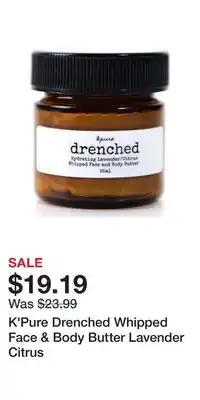 Well K'Pure Drenched Whipped Face & Body Butter Lavender Citrus offer