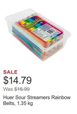 Costco Huer Sour Streamers Rainbow Belts, 1.35 kg offer