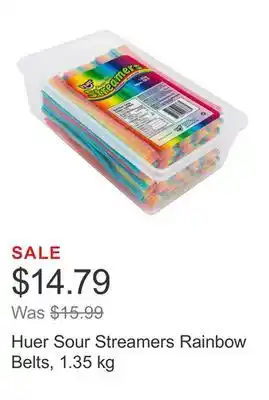 Costco Huer Sour Streamers Rainbow Belts, 1.35 kg offer