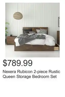 Costco Nexera Rubicon 2-piece Rustic Queen Storage Bedroom Set offer