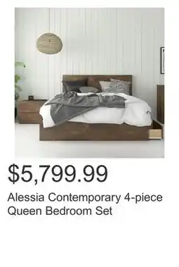 Costco Alessia Contemporary 4-piece Queen Bedroom Set offer