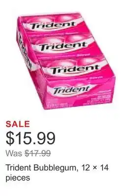 Costco Trident Bubblegum, 12 × 14 pieces offer