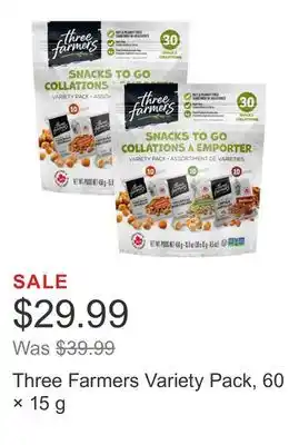 Costco Three Farmers Variety Pack, 60 × 15 g offer