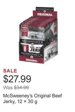 Costco McSweeney's Original Beef Jerky, 12 × 30 g offer
