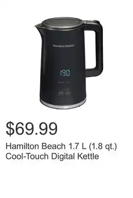 Costco Hamilton Beach 1.7 L (1.8 qt.) Cool-Touch Digital Kettle offer