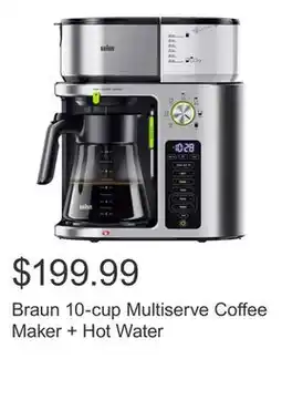 Costco Braun 10-cup Multiserve Coffee Maker + Hot Water offer