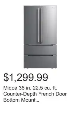 Costco Midea 36 in. 22.5 cu. ft. Counter-Depth French Door Bottom Mount Refrigerator offer