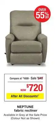 La Z Boy NEPTUNE fabric recliner offer