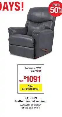 La Z Boy LARSON leather seated recliner offer
