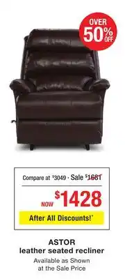 La Z Boy ASTOR leather seated recliner offer