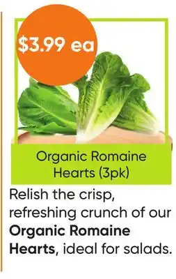Healthy Planet Organic Romaine Hearts offer