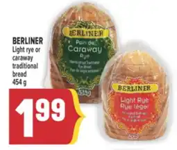 Marché Adonis BERLINER Light rye or caraway traditional bread offer