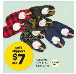 Giant Tiger soft slippers offer