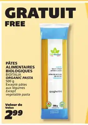 IGA BIOITALIA ORGANIC PASTA offer