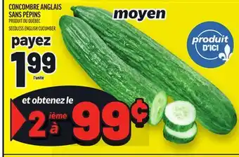 Metro CONCOMBRE ANGLAIS SANS PÉPINS | SEEDLESS ENGLISH CUCUMBER offer